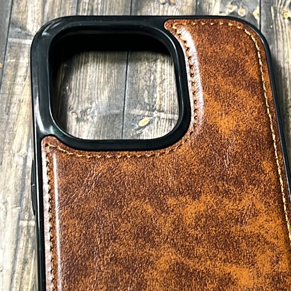 5for$10 Black Trim Brown Leather IPhone 12 And IPhone 12 Pro Phone Case NWT - Picture 2 of 4